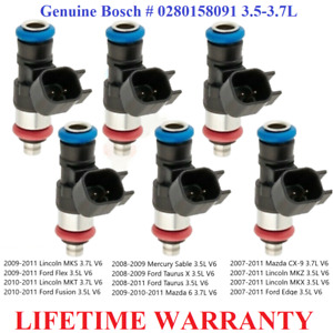 Genuine Bosch Fuel Injectors x6 for 3.5L-3.7L Mazda  Model: 6, CX-9