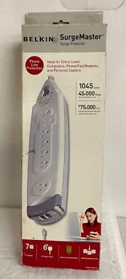 Belkin 7-Outlet SurgeMaster Power Strip Surge Protector 6ft Cord F9H710-06-CL - Image 1 of 2