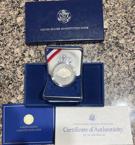 United States Constitution Coin 1987 Proof Silver Dollar Cover