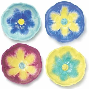 Springtime Multicolored Flower Bowls - Set of (4) - Ice Cream, Cereal or Plants  - Picture 1 of 1