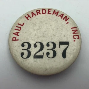 Vtg Paul Hardeman Inc Employee ID Badge Button Pinback Engineers Construction U9 - Picture 1 of 11