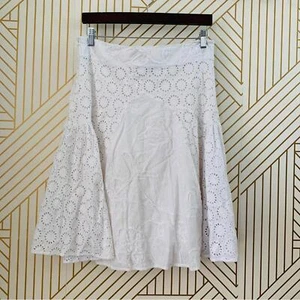 Nomadic Traders 100% cotton eyelet drop waist A line skirt lined Lagenlook M - Picture 1 of 9