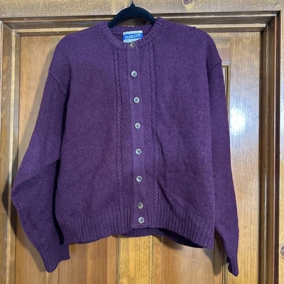 Vintage Pendleton Knockabouts 100% Wool Button Up Sweater Womens XL Burgundy - Image 1 of 4