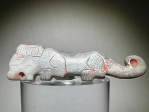 Small Rare Chinese Shang Dy Old Jade Carved Tiger Design "Pei" Pendant L 6.9 cm - Picture 1 of 24