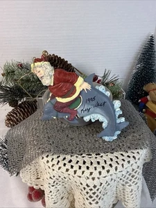 Vintage Santa Riding on Dolphin Key West 1994 Souvenir Christmas Ornament - Picture 1 of 13