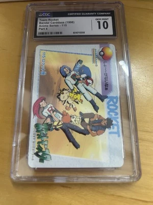 Team Rocket Bandai Carddass (1998) ANIME Series 115 Part 4 CGC 10 Low Pop Rare! - Image 1 of 2