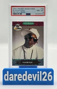 1991 FLAVOR FLAV PUBLIC ENEMY PRO SET MusiCards Yo! MTV Raps PSA NM-M 8 Card - Picture 1 of 3