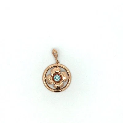10k Yellow Gold Blue Stone Flower Pendant (C31013091) - Image 1 of 2