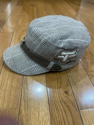 Fox Riders Co. Racing/Cabbie/News Boy Sombrero Marrón/Beige Tweed/Detalles de imitación de cuero Foto 1 de 4