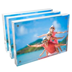 5x7 Acrylic Picture Frame 3 Pack, Clear Double Sided Photo Frame with Magneti... - Picture 1 of 8