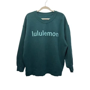 Felpa Lululemon perfettamente oversize girocollo pile Spellout Storm Teal XL? - Foto 1 di 5
