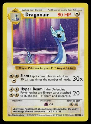 Pokemon Card - Dragonair Base Set (Shadowless) 18/102 Rare - Image 1 of 2