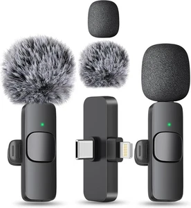 Wireless Mini Microphone for iPhone, Android Phone Bluetooth Lavalier Lapel Mic - Picture 1 of 9