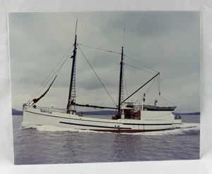 8x10 Color Maritime Photo Seattle Wooden Fishing Boat Troller Pacific Northwest - Picture 1 of 5