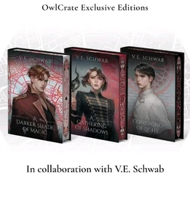 SIGNED Shades of Magic Set by V.E. Schwab OWLCRATE EXCLUSIVE Stenciled ~ Sealed - Imagen 1 de 4