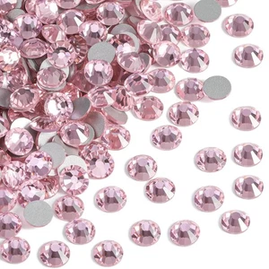 1440 PCS Pink Glass Rhinestones Flat Back Gems for Bedazzling Crafts & Clothes - Picture 1 of 13