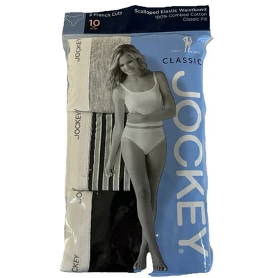 Jockey Classics 3 pares de ropa interior de algodón de corte francés - negro y gris - talla 10/3XL Foto 1 de 4