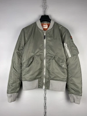 Schott NYC Mens Nylon Green Khaki Zip Jktac Bomber Jacket Size S - Image 1 of 4