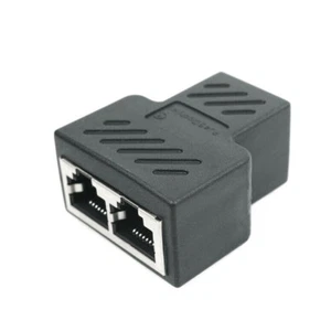 RJ45 Splitter Adapter Dual Female 1 to 2 8P8C Ethernet Plug LAN Socket Cat Cable - Picture 1 of 6