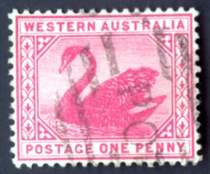  WESTERN AUSTRALIA 1885 SWAN 1D WATERMARK CROWN A W - Picture 1 of 3