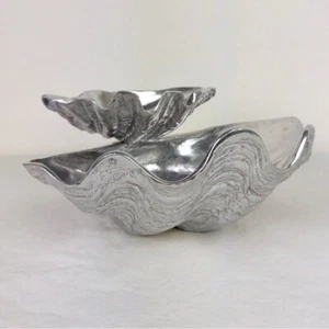 Arthur Court Vintage Silver Clam Shell Chip & Dip Bowls - Picture 1 of 12