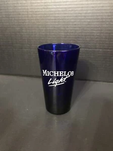 ONE MICHELOB LIGHT COBALT BLUE 16 oz.(PINT) BEER GLASS  VERY RARE - Picture 1 of 5