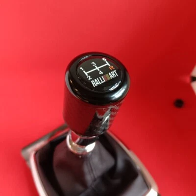 BLACK CARBON FIBER 5S JDM SHIFT GEAR KNOB for LANCER EVO Eclipse MIRAGE RALLIART - Image 1 of 4