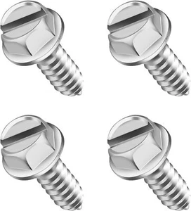 4PCS License Plate Screws,Stainless Steel License Plate Screw Kit Silver License - Picture 1 of 7