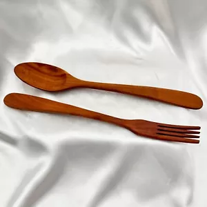 Vintage Wooden Salad Tongs Serving Utensils – Approx. 12” Length - Picture 1 of 4