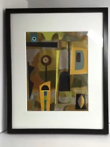 Gemälde Abstrakt Fine Art Gerahmt Bunt Gebrannter Bernstein Grün Gold Blau - Bild 1 von 9
