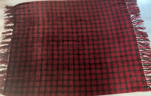Vintage  Red  Green Plaid Soft  Tassel Classic Cozy Throw Blanket 73”X50” - Picture 1 of 9