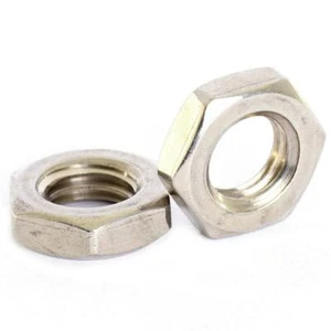 M10 X 1.25MM A2 STAINLESS FINE PITCH HEXAGON HALF LOCK NUTS HEX THIN NUT 5 PACK - Picture 1 of 1