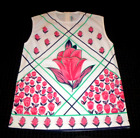 Nos Nwt Vtg 60S Voguemont Polyester Sleeveless Top Groovy Pink Tulips Sz M/L