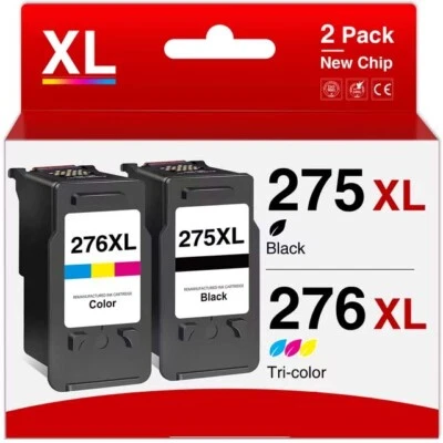 2-Pack Ink replacement for Canon PG-275XL CL-276XL PIXMA TR4720 TS3500 Printer - Image 1 of 4