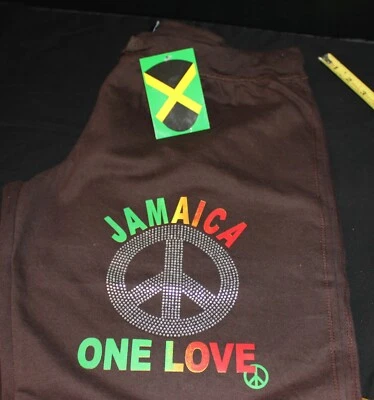 Jamaica Surf Estilo Capri Marrón con Bling, Estilo Patinador Pantalones de Sudadera con Cremallera Nuevos con Etiquetas Foto 1 de 4