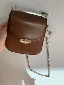 Mark Cross Chain Shoulder Bag Purse $475 Brown NEW w/Defects Shipping From Japan - Picture 1 of 20
