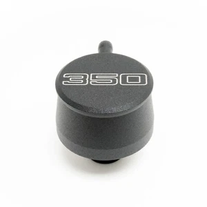 350 Logo Black Billet Aluminum Push In PCV Breather Chevy Ford Mopar SBC - Picture 1 of 3