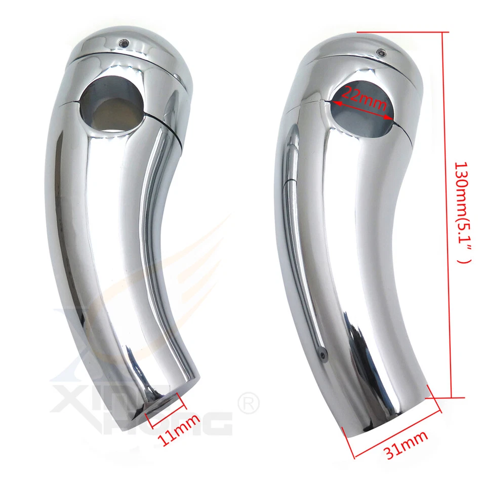 7/8" 22mm Chrome Handlebar Risers Clamp For Honda Harley Yamaha Suzuki Kawasaki - Image 1 of 4