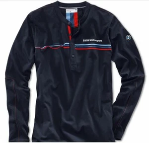 BMW Genuine Motorsport Mens Blue Casual Leisure Long Sleeved T-Shirt Top NEW - Picture 1 of 2