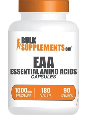 BULKSUPPLEMENTS.COM BulkSupplements Essential Amino Acids (EAA) 180 Capsules - 1000mg per Serving