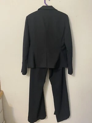 VTG NEW YORK & Co Pant Suit Business Executive Cosplay Black w/Suble Sparkle 12 - Image 1 of 4
