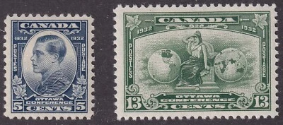 MATT'S STAMPS CANADA SCOTT #193-194 COMMEMORATIVE ISSUES OF 1932, MH/MNH, CV$27 - Image 1 of 2