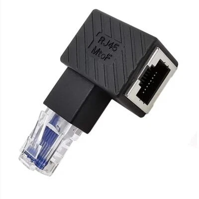 RJ45 Cat6 Lan Network Ethernet Extension Adapter Male to Female - Right Angle - Image 1 of 3