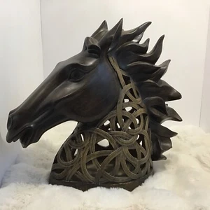 Rustikale Pferdekopf Skulptur Statue Hengst Distressed realistische Deko, 0133 - Bild 1 von 4