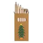 6 x 'Christmas tree' Short 85mm Pencils / Coloured Pencil Set (PE00054478)