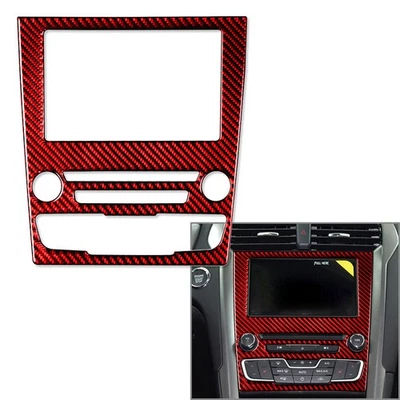 GPS Navigation Panel Cover Trim Fit For Ford Mondeo 2013-2019 Carbon Fiber Red - image 1 of 4