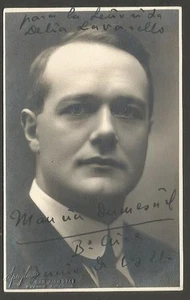 Real Photo Postcard Maurice Dumesnil French Opera Pianist w Original Signed 1921 - Picture 1 of 2