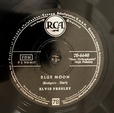 ♫ 10" 78er 1956 Elvis Presley BLUE MOON / JUST BECAUSE Germany RCA 20-6640 VG++♫ - Bild 1 von 4
