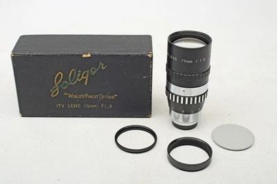 Soligor 75mm f1.9 Prime Television C-Mount-16 blade-75/1.9 Lens+SET++BEAUTY+READ - Image 1 of 4