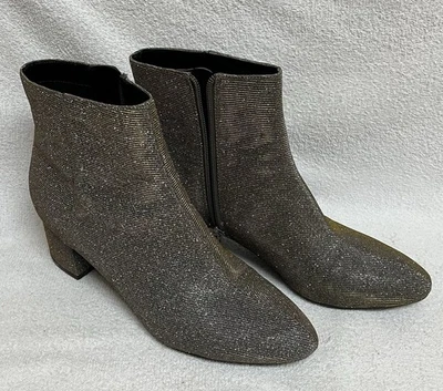 Unisa Ankle Boots Women’s 10M 2" Block Heel Side Zipper Gold/ Silver Glitter - Image 1 of 4